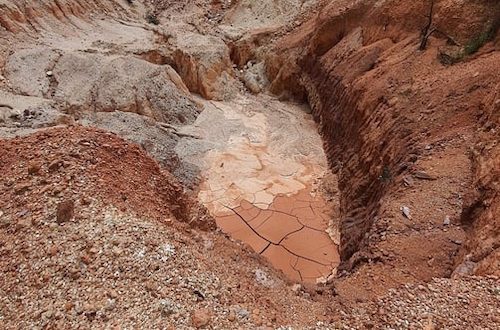 Open pit mining excavation