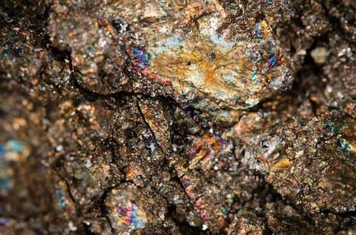 Close-up of raw mineral ore